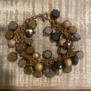 Lord & Taylor Gold and Black Beaded Bracelet